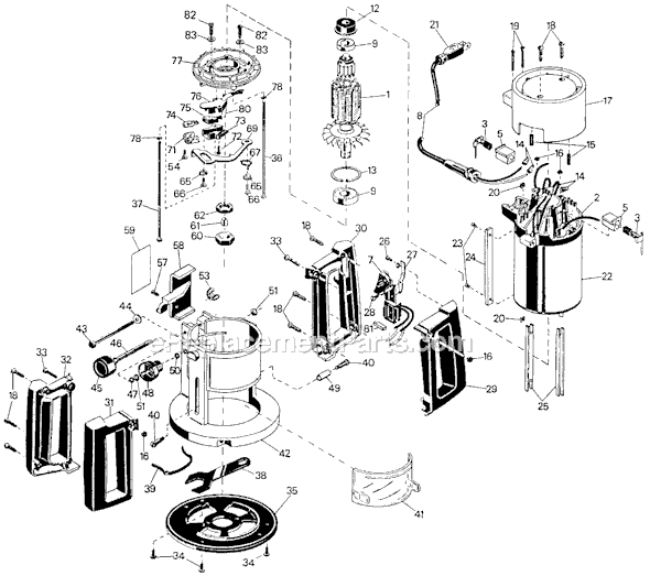 Page A Diagram and Parts List for TS600 Type 1 Black and Decker Router